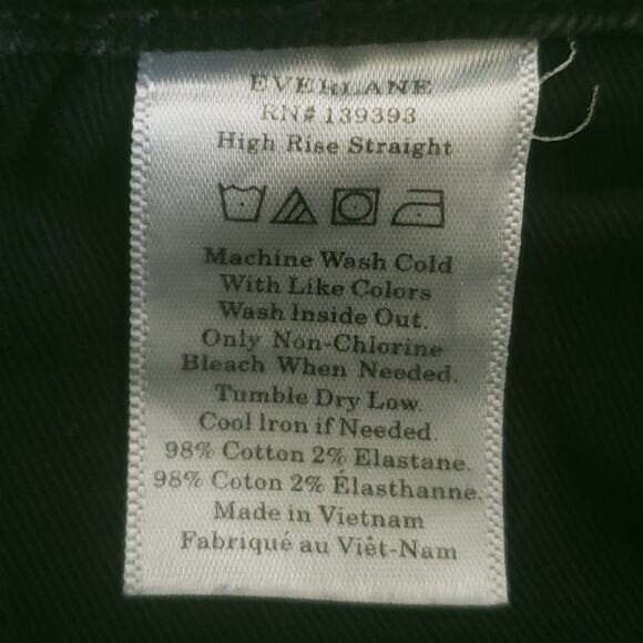 EVERLANE High Rise Straight ankle crop cropped jeans in washed black Size 25 - Picture 7 of 8